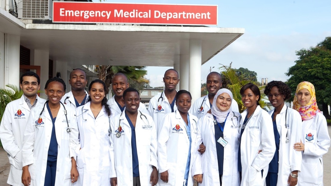 The EMAT-affiliated Emergency Medical Department team at Muhimbili National Hospital